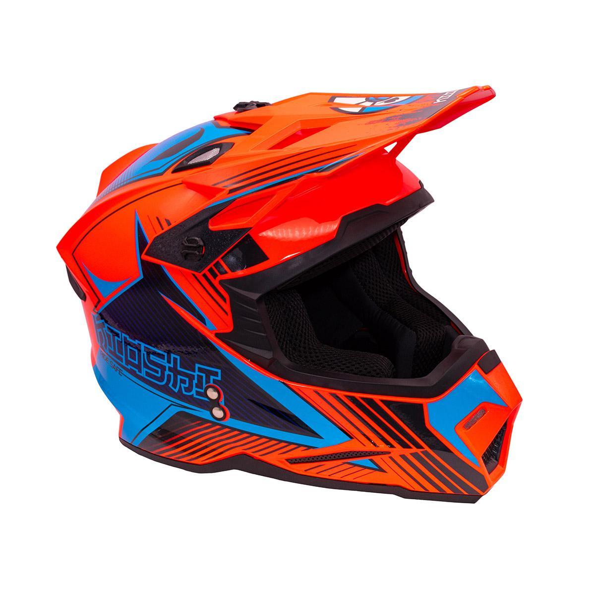 Шлем KIOSHI Holeshot 801 кроссовый orange/blue
